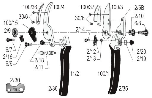 FELCO 100 Rosenschere - Pr�sentierschere