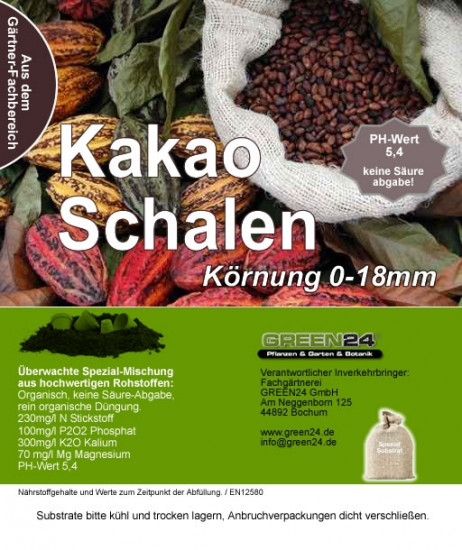 Kakaoschalen je Liter, 0-18mm