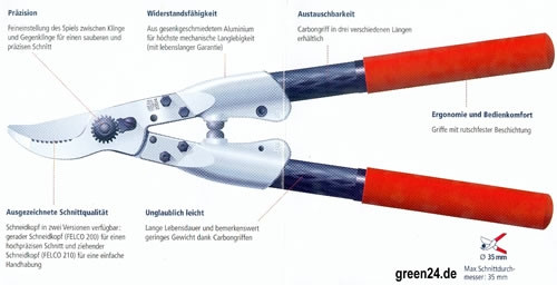 FELCO 200 Profi Astschere 50cm Aluminium