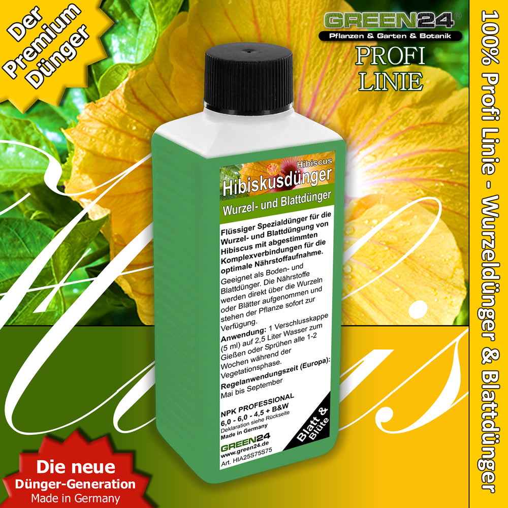 Hibiskus-Dünger 250ml – Spezial-Flüssigdünger für alle Hibiskus-Arten (Garten & Zimmer) | Fördert üppige Blüten, verhindert gelbe Blätter & sorgt für kräftiges Wachstum | NPK Profi-Pflege für Hibiscus