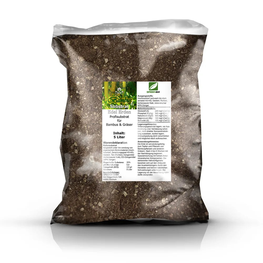 GREEN24 Bambuserde, gebrauchsfertiges Substrat für Bambus und Gräser, 5 Liter