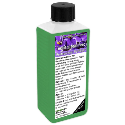 Usambaraveilchen-Dünger - Gesnerien Spezialdünger für gesundes Wachstum und üppige Blüten 250ml – Zusatzbild 2
