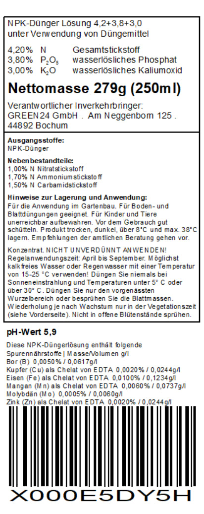 GREEN24 Oliven-Dünger 250 ml – Produktansicht 3