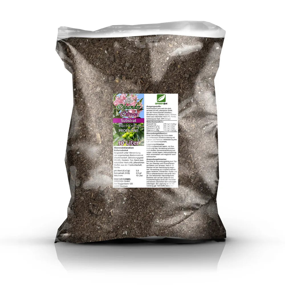 Originalbeutel GREEN24 Oleander-Oliven-Substrat, 10 Liter.