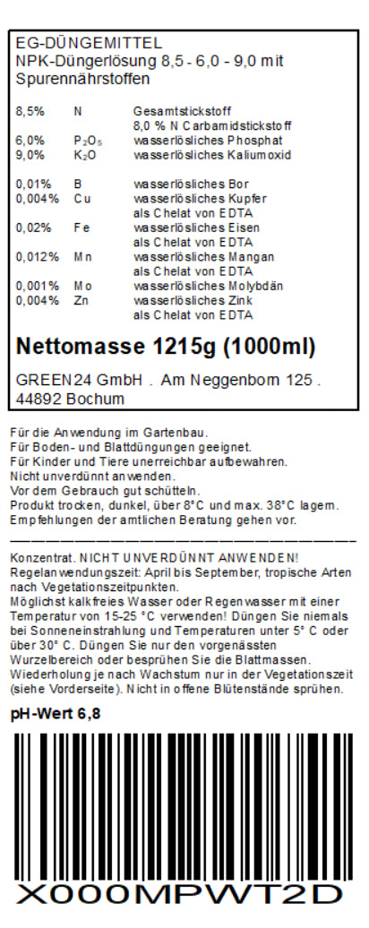 GREEN24 Palmendünger XL, 1 Liter