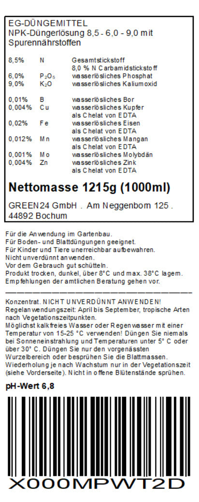GREEN24 Palmendünger XL, 1 Liter