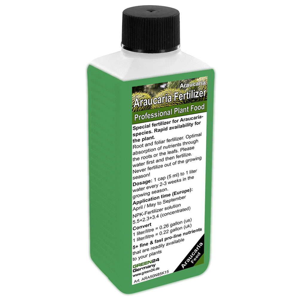 Araucaria Fertilizer – 250ml Specialized Fertilizer for Araucaria Species | For Majestic Norfolk Pines & Monkey Puzzles | Ideal for All Ornamental Pines & Living Fossils