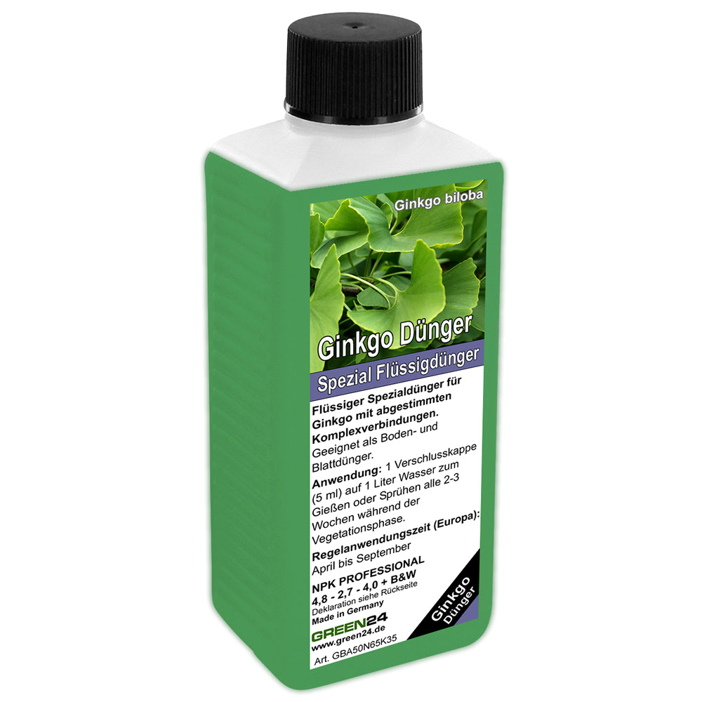 Ginkgo-Dünger 250ml | Premium Flüssigdünger für Ginkgo biloba & Fächerblattbaum | NPK-Volldünger mit Spurenelementen für kräftiges Wachstum