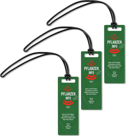 Three 4K NFC plant labels with loops