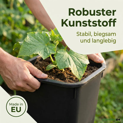 Sturdy plastic pot during planting
