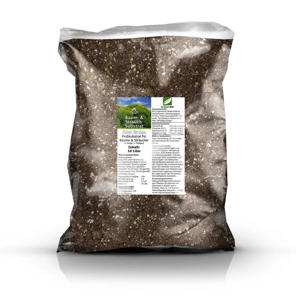 Originalbeutel GREEN24 Baum- und Strauch-Substrat für Kübel und Freiland, 10 Liter