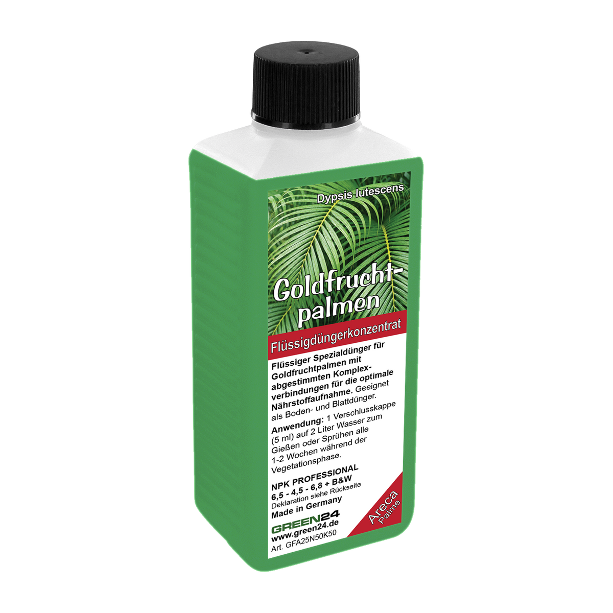 Goldfruchtpalme Dünger – HIGH-TECH NPK Flüssigdünger für Dypsis lutescens, Areca-Palme & Goldpalme – Perfekt für üppiges Wachstum & sattgrüne Wedel – Made in Germany