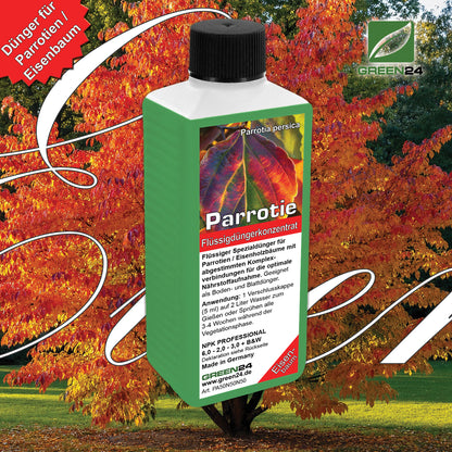 Parrotie Dünger – HIGH-TECH NPK Flüssigdünger für Parrotia persica, Eisenholzbaum & Eisenbaum – Perfekt für leuchtende Herbstfärbung & starkes Wachstum – Made in Germany