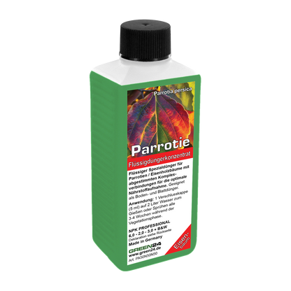 Parrotie Dünger – HIGH-TECH NPK Flüssigdünger für Parrotia persica, Eisenholzbaum & Eisenbaum – Perfekt für leuchtende Herbstfärbung & starkes Wachstum – Made in Germany