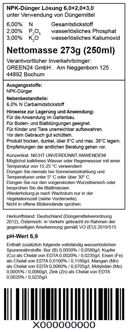Parrotie Dünger – HIGH-TECH NPK Flüssigdünger für Parrotia persica, Eisenholzbaum & Eisenbaum – Perfekt für leuchtende Herbstfärbung & starkes Wachstum – Made in Germany