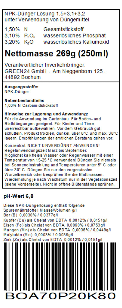 GREEN24 Bonsai-Dünger Universal Pro, 250 ml