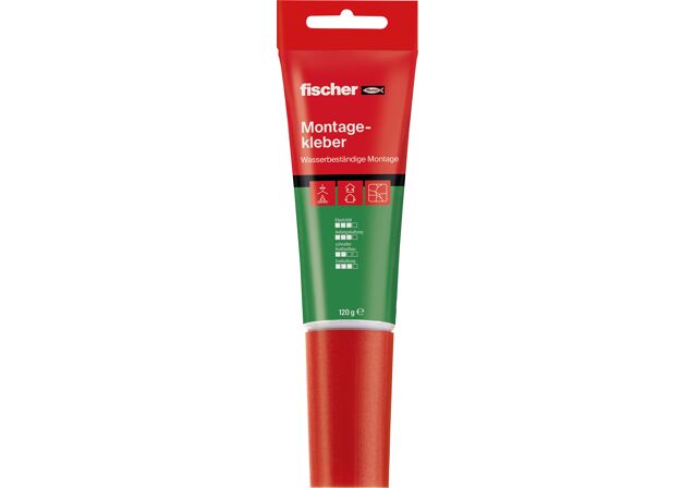 fischer Montagekleber 545864 – weiße 80-ml-Tube mit 120 g Inhalt, eine der zwei lieferbaren Ausführungen