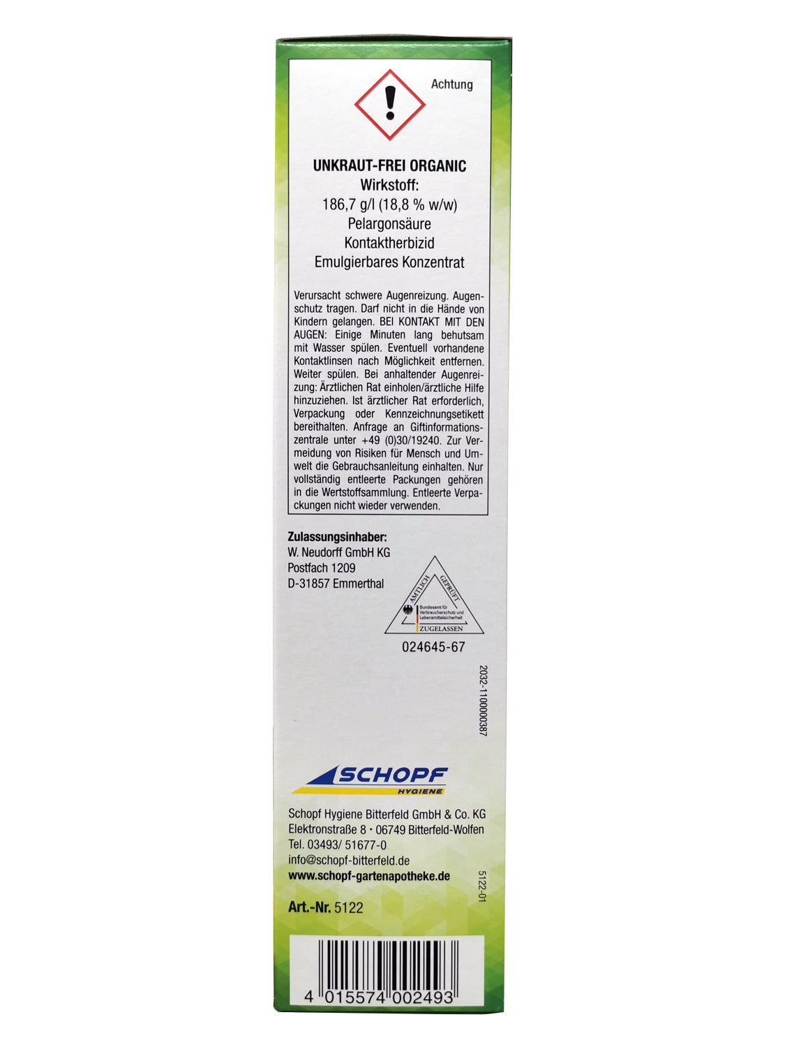 Unkraut-Frei Organic 1 Liter - Set – Produktinformation