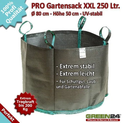 Schwarzer GREEN24 Gartensack mit vier Griffen