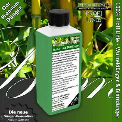 Bambusdünger – 250ml Spezialdünger für alle Bambus-Arten & Ziergräser | Für explosives Wachstum & Asia-Garten-Flair | Ideal für Sichtschutz-Bambus & Kübelpflanzen – Produkt und Anwendung