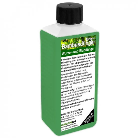 Original product image: GREEN24 Bamboo Fertiliser, 250 ml with German front label
