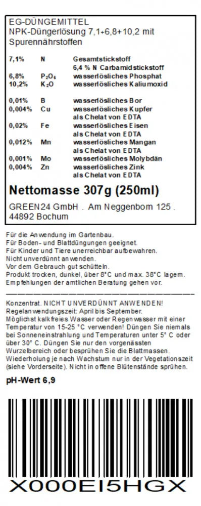 Heckenpflanzen-Dünger Supreme – Originaletikett