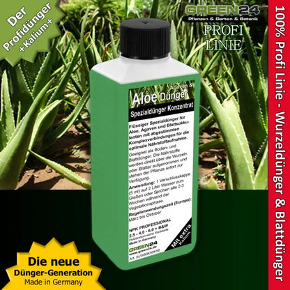 GREEN24 Aloe & Agaven Dünger – 250 ml – Produkt mit Pflanzenmotiv