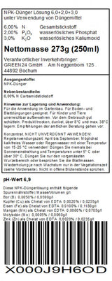 Efeu- & Euonymus-Dünger – Originaletikett