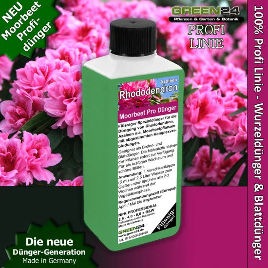 Rhododendron & Azaleen Dünger – 250ml Spezialdünger für Moorbeetpflanzen | Fördert prachtvolle Blüten & üppiges Wachstum | Ericaceae-Spezialist | NPK + Spurenelemente – Produkt und Anwendung