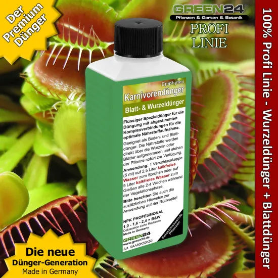 Karnivoren-Dünger – 250ml Spezialdünger für fleischfressende Pflanzen | Epiphyten-Spezialist | Carnivoren NPK + Spurenelemente – Produkt und Anwendung