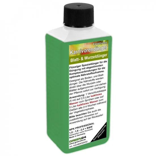 Karnivoren-Dünger – 250ml Spezialdünger für fleischfressende Pflanzen | Epiphyten-Spezialist | Carnivoren NPK + Spurenelemente – Produktansicht