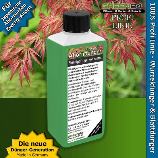 Ahorn-Dünger 250 ml – Spezialdünger für Japanische Ahorne, Acer palmatum, Dissectum & Bonsai – Produkt und Anwendung