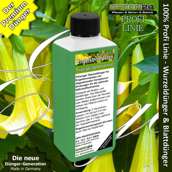 Engelstrompeten-Dünger – 250 ml – Produkt und Pflanze