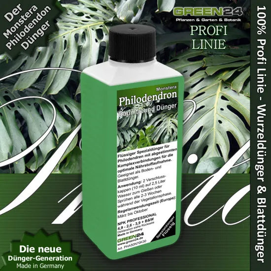 Monstera & Philodendron-Dünger – 250 ml – Produkt und Pflanze