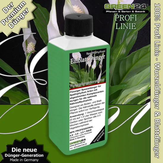 Einblatt-Dünger – 250 ml – Produkt und Pflanze