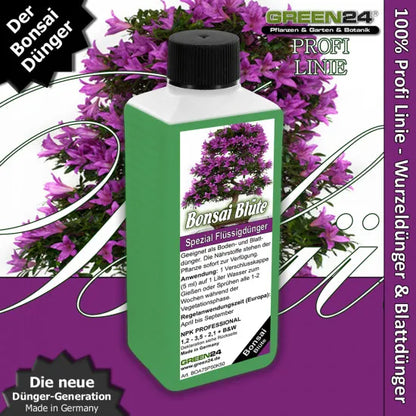 GREEN24 Bonsai Blüten- & Fruchtgehölze Dünger – 250 ml – Produkt mit Bonsaimotiv