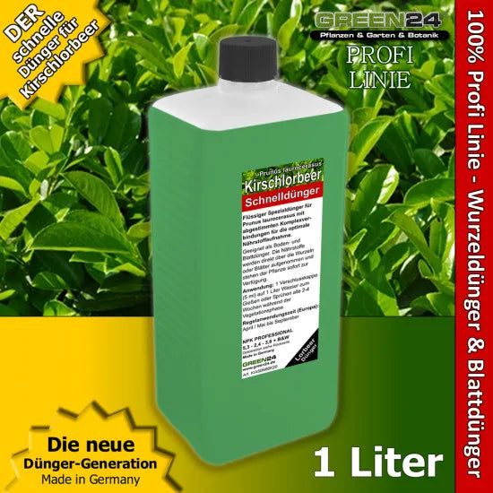 Kirschlorbeer Dünger XL Profi Linie 1 l zum düngen von Prunus laurocerasus NPK Volldünger – Produkt und Anwendung