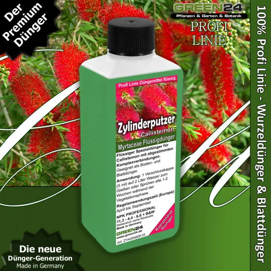 Zylinderputzer-Dünger – 250 ml – Produkt und Pflanze