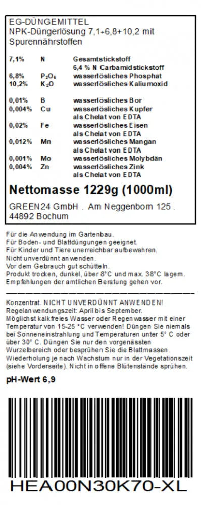Heckenpflanzen-Dünger Supreme – Originaletikett