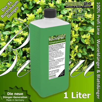 Buchsbaum-Dünger XL 1 Ltr. Buxus-Dünger Ilex-Dünger Flüssigdünger NPK Volldünger flüssig – Produkt und Anwendung