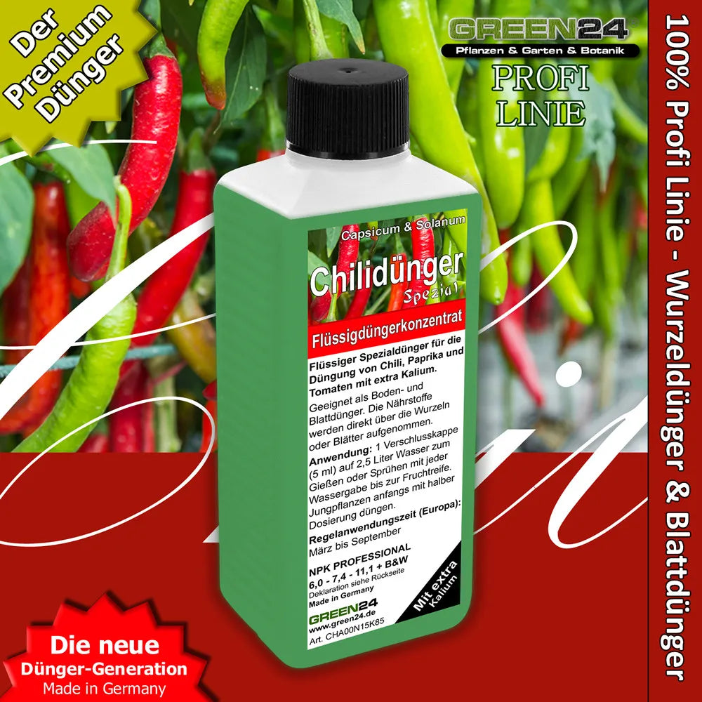 Chili- und Paprika-Dünger 250 ml – Anwendung und Produktdetails