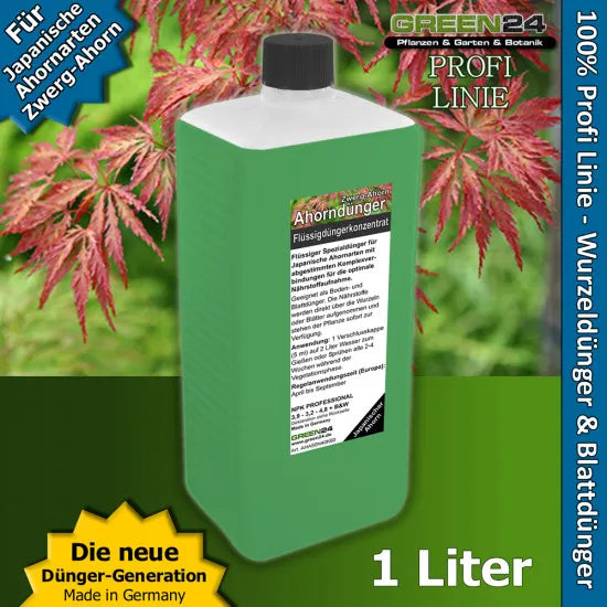 Ahorndünger Japanische Ahornarten Schlitzahorn Fächerahorn XL 1 Liter – Produkt und Anwendung