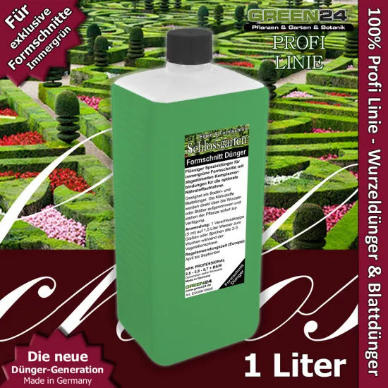 Eiben Dünger Taxus Formschnitte Schlossgarten Flüssigdünger XL 1 Liter – Produkt und Anwendung