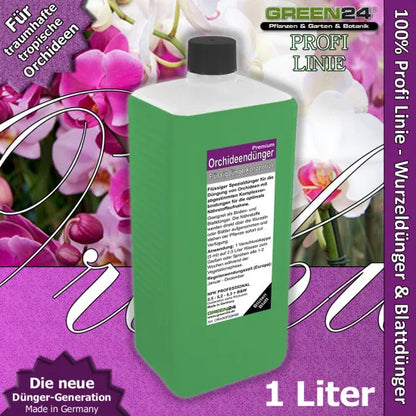 GREEN24 Orchideen-Dünger Premium XL – 1 Liter – Produkt mit Pflanzenmotiv