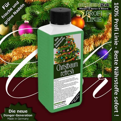 Weihnachtsbaum frisch halten – Christbaum Refresh für Nordmanntanne, Fichte & Co. – Verhindert Nadeln & sorgt für sattes Grün – Made in Germany – Produkt und Anwendung