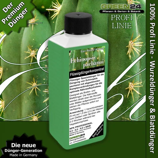GREEN24 San-Pedro-Kaktus-Dünger – 250 ml – Produkt mit Pflanzenmotiv