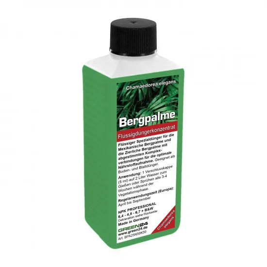 Bergpalmen-Dünger – 250ml Spezialdünger für Chamaedorea elegans | Für elegante Zimmerpflanzen & tropisches Wohnflair | Ideal für alle Bergpalmen-Arten – Produktansicht