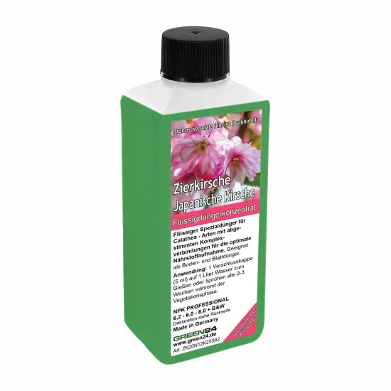 Zierkirsche-Dünger - Flüssigdünger für japanische Kirsche (Prunus serrulata, Prunus incisa, Prunus subhirtella) 250ml – Produktansicht