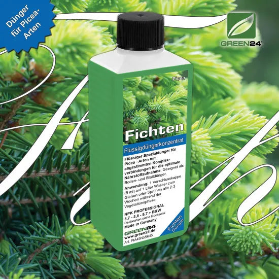 Fichten-Dünger – Picea Flüssigdünger auch für Serbische Fichte (Picea omorika) 250ml – Produkt und Anwendung