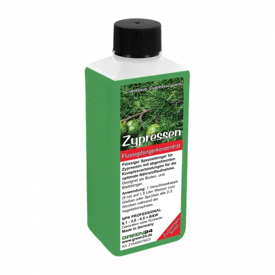 Zypressen-Dünger – Flüssigdünger für Cupressus, Cupressocyparis und weitere Arten 250ml – Produktansicht